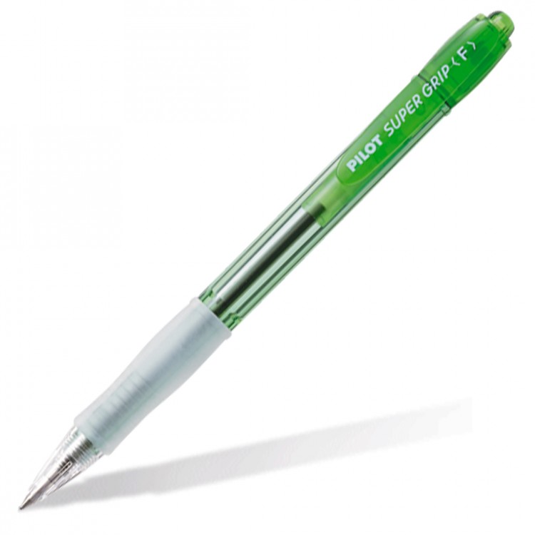 Ручка шариковая PILOT Super Grip Neon зеленый корпус синяя 0,7мм