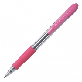 Ручка шариковая PILOT Super Grip розовый корпус синяя 0,7мм