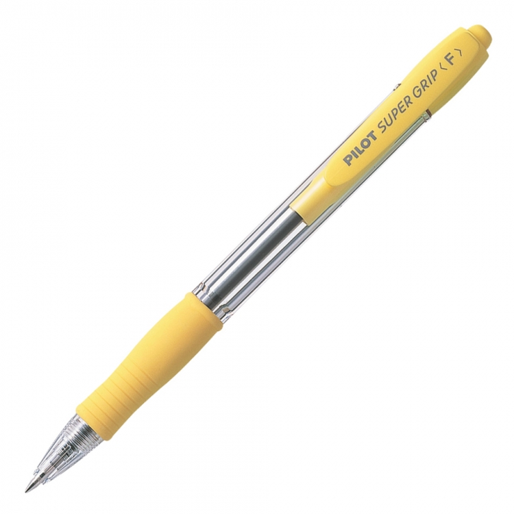 Ручка шариковая PILOT Super Grip желтый корпус синяя 0,7мм