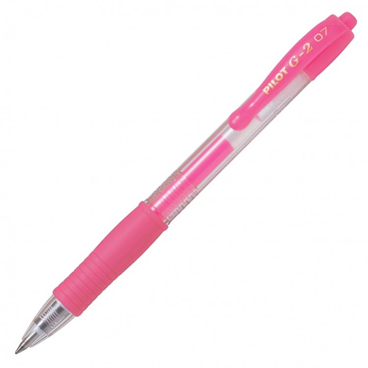 Ручка гелевая PILOT G2 Neon розовая 0,7мм