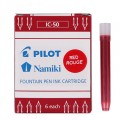 Картриджи для перьевой ручки PILOT IC-50 красные 6шт. 1