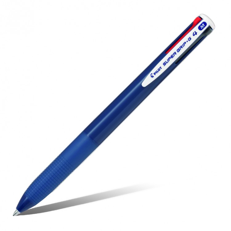 Ручка шариковая PILOT Super Grip G 4-х цветная темно-синий корпус 1мм