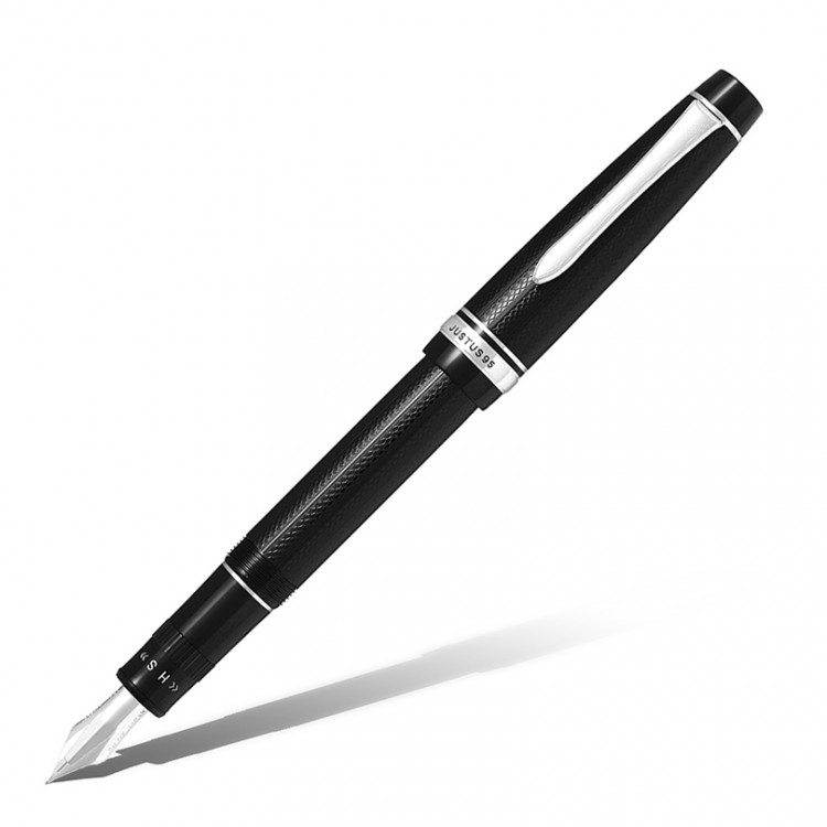 Ручка перьевая PILOT Justus 95 черный корпус с родиевым покрытием перо F