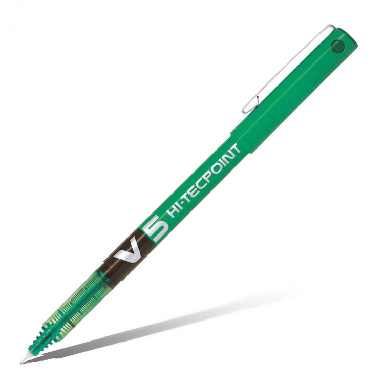 Ручка роллер Pilot Hi-Tecpoint V5 зеленая 0,5мм