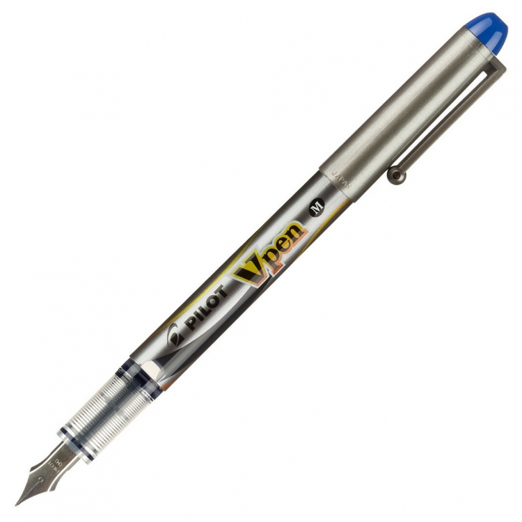 Ручка перьевая PILOT V-Pen Silver синяя 0,7мм