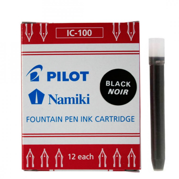 Картриджи для перьевой ручки PILOT IC-100 черные 12шт.