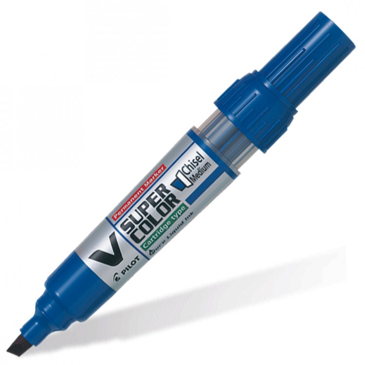 Маркер перманентный PILOT V-Super Color 2-6мм клиновидный синий