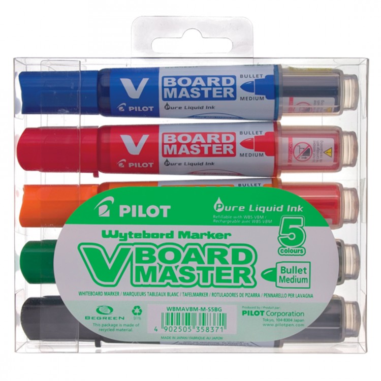 Набор маркеров для доски PILOT V-Board Master 5 цветов