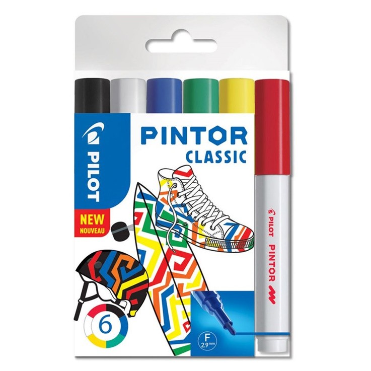 Набор маркеров PILOT PINTOR Classic 2.9мм 6 цветов
