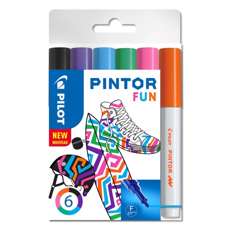 Набор маркеров PILOT PINTOR Fun 2.9мм 6 цветов