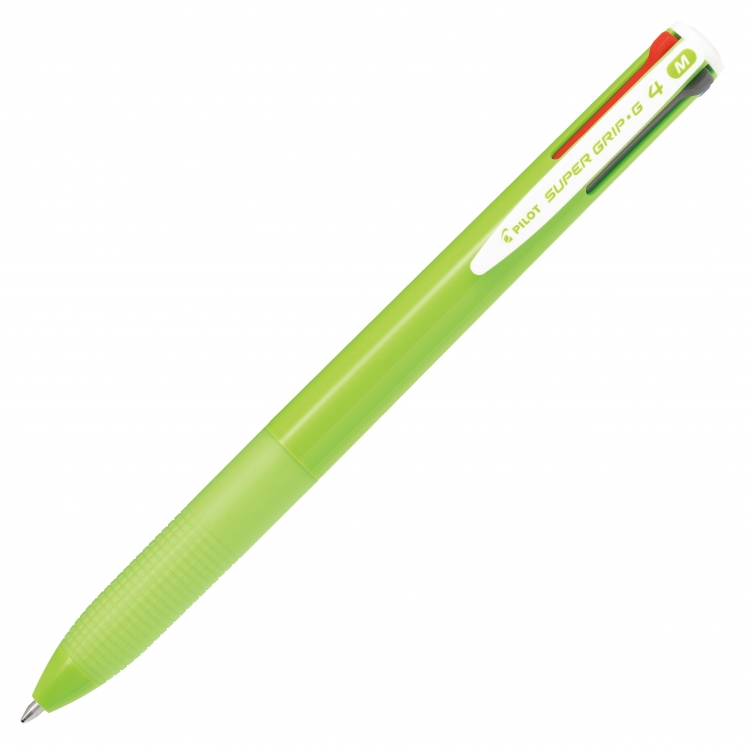 Ручка шариковая PILOT Super Grip G 4-х цветная салатовый корпус 1мм