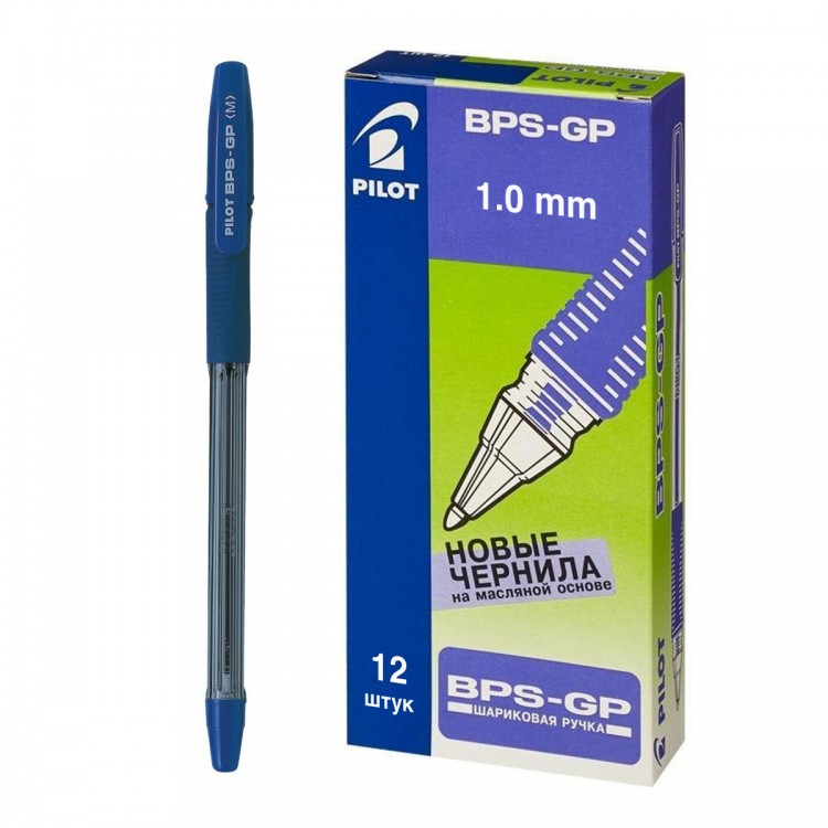 GOODS Ручка шариковая PILOT BPS-GP-M синяя 1мм 12 штук