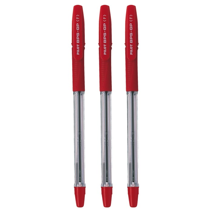 Ручка шариковая PILOT BPS-GP-F красная 0,7мм 3 штуки PPS