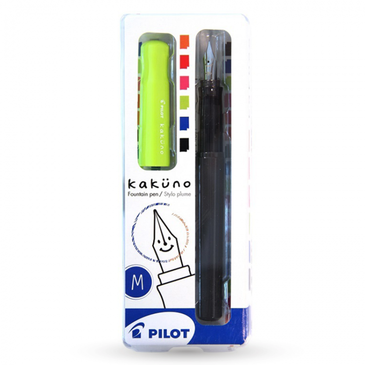 Ручка перьевая PILOT Kakuno Medium светло-зеленый колпачок