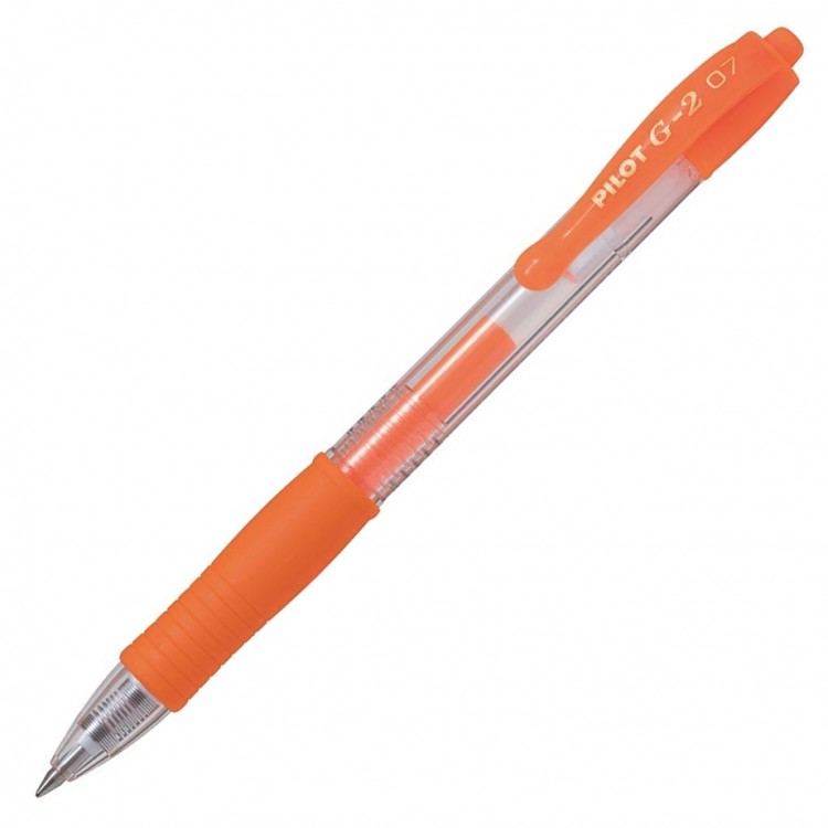 Ручка гелевая PILOT G2 Neon оранжевая 0,7мм